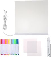 Світиться акрилова дошка світильник для нотаток Led Note Board світлодіодний LED нічник на підставці з підсвічуванням і маркерами для малювання USB