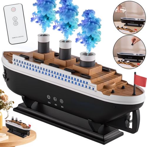 Ультразвуковий зволожувач повітря Jellyfish Aroma Diffuser M-9670-2 аромадифузор Титанік з таймером, RGB підсвічуванням і пультом управління 250 мл