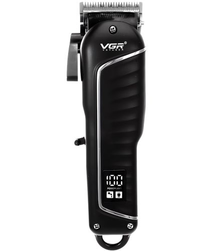 Акумуляторна машинка для стрижки волосся VGR V-683 10W бездротовий чоловічий бездротовий тример для окантовки бороди і вусів зі змінними насадками і дисплеєм USB