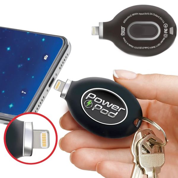 УМБ портативний зарядний пристрій для iPhone Power Pod Emergency Charge 800mAh брелок Power Bank роз'єм Lightning зовнішній акумулятор для телефону