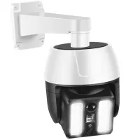 Вуличний світлодіодний ліхтар муляж камери HW-5118-1 44 SMD з реакцією на рух на сонячній батареї, Камера обманка лампа з датчиком руху Біла