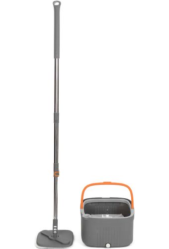 Комплект швабра з відром для миття підлог Mop with bucket K10 телескопічна швабра з самовіджимом і двома насадками з мікрофібри для прибирання MAG-722