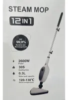 Ручна парова швабра Steam Mop PR-355 12-в-1, 300 мл — пароочищувач високого тиску з баком для води та насадками для прибирання та миття підлоги, що працює від мережі