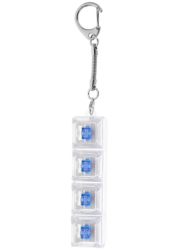 Брелок-антистрес у формі кейкап Switch Keychain SK-04 — прозора іграшка-клікер із 4 механічними клавішами, карабіном для ключів та RGB-підсвічуванням Jedel