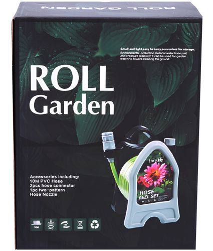 Садовий поливальний набір Roll Garden Hose Reel LY-907 водяний шланг 10 м на котушці з пістолетом розпилювачем 3/8" комплект для поливу 7 режимів