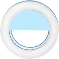 Світлодіодне LED селфи кільце Selfie Ring Light XL-191 8.5 см світлове підсвічування для фото лампа на телефон Android IOS блакитне, Рожеве, Чорне