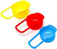 Набор мерных чашек и ложек Measuring Cup комплект 6 штук, пластиковые разноцветные емкости весы для сухих и жидких ингредиентов 250 мл