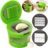 Ручний прес подрібнювач часнику Garlic Chopper кухонна чеснокодавка для дрібних продуктів, часничниця зі знімним контейнером і насадками Зелена