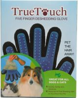 Перчатка для вычесывания шерсти домашних животных True Touch универсальная резиновая щетка для расчесывания и ухода для кошек и собак Тру Тач Синяя