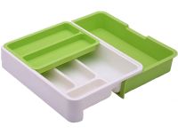 Універсальний розсувний органайзер Expandable drawer Organizer 34Х36.5х5.5 см для кухонних столових приладів, ложок і виделок у висувний ящик