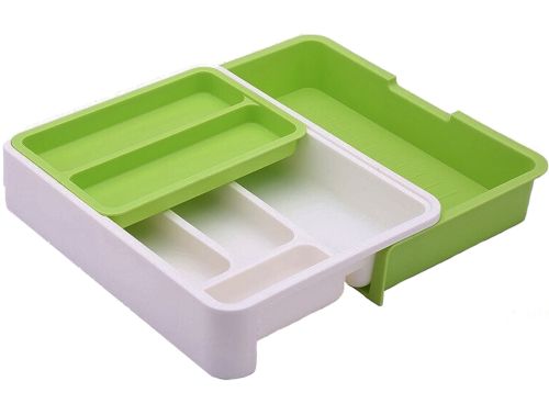 Універсальний розсувний органайзер Expandable drawer Organizer 34Х36.5х5.5 см для кухонних столових приладів, ложок і виделок у висувний ящик