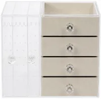 Шкатулка для зберігання ювелірних прикрас Jewelry Box LD-1033, акриловий органайзер із 6-секційними шухлядами для біжутерії та аксесуарів XL-1831