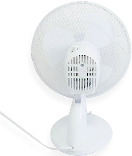 Настільний вентилятор Domotec MS-1624 портативний поворотний Електровентилятор 2 режими швидкості із захисною сіткою для будинку 23W MS1624 Білий 