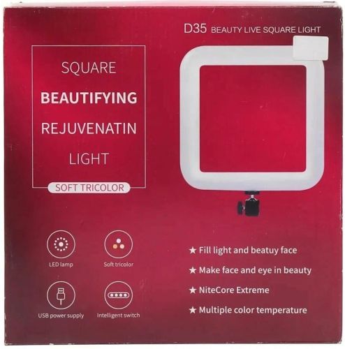 Квадратна кільцева селфи лампа Square Light D35 28 см підлогова світлодіодна LED лампа з тримачем для телефону для фото і відеозйомки USB
