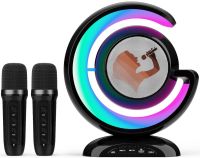 Портативный ночник с караоке Lightshow YS-110 настольная беспроводная лампа с Bluetooth колонкой, двумя микрофонами и светодиодной RGB подсветкой