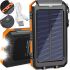 Портативное зарядное устройство Power Bank Solar Charger QL-268 20000mAh противоударный повербанк с солнечной панелью двойной зарядкой USB фонариком