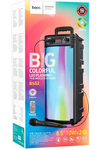 Підлогова колонка з мікрофоном Hoco BS52 billowing Outdoor бездротова портативна акустична Bluetooth система, автономне караоке, пультом і світломузикою