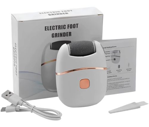 Електрична пемза для ніг і стоп Electric Foot Grinder BJ-666 бездротова акумуляторна шліфувальна пилка для видалення грубої шкіри від USB Біла