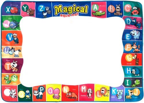 Дитячий розвиваючий килимок для малювання водою Magical Aqua Mat 120х90 см ігровий водонепроникний акваковрик з водними маркерами і трафаретом