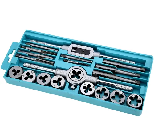 Набір мітчики і плашки Tap and Die Set M3-M12 20 штук комплект сталевих мітчиків і плашок для нарізування метричного різьблення в кейсі мічечок і лерка