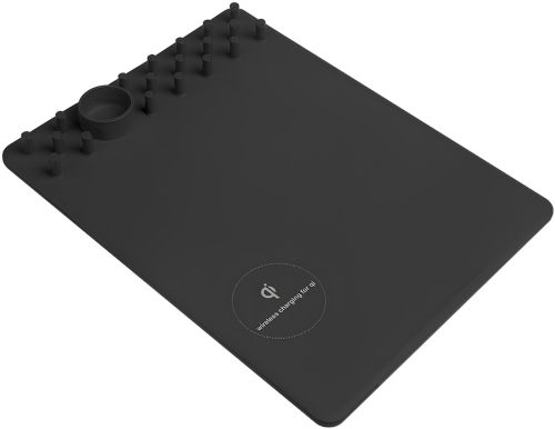 Килимок для миші з бездротовою зарядкою Wireless Charging Mouse Pad RK800 ігрова поверхня Qi для мишки з органайзером для візиток і проводів 