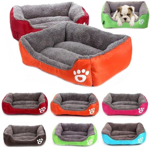 Глибока пухнаста лежанка пуфик для кішки і собаки Pet Hut 44х33 см, М'яка підстилка для собак і кішок, прямокутний лежак для домашніх тварин