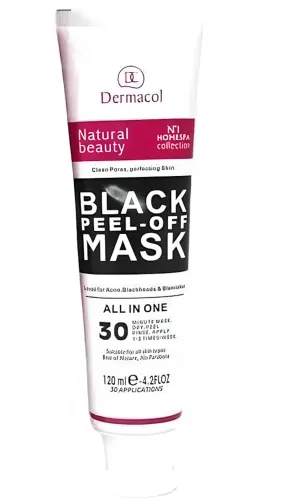 Черная маска для лица Dermacol Black Peel Off Mask в тюбике 120мл. против Угрей и Черных Точек