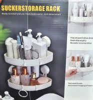 Настінна кутова полиця для ванної Taili Suckerstorage Rack AW557 пластиковий підвісний органайзер з гачками для зберігання на стіну душовою на присосках