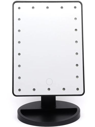 Косметичне сенсорне дзеркало для макіяжу Magic MakeUp Mirror обертається на 180 настільне дзеркало на підставці з підсвічуванням 22 LED USB Чорне