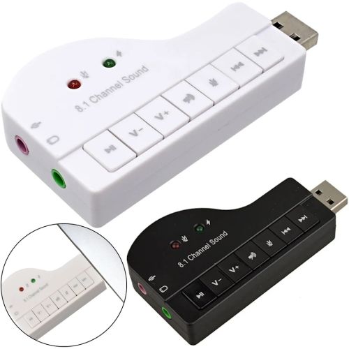 Внешняя звуковая карта USB 8.1 Piano внешний звуковой адаптер для ноутбука и ПК компьютера, аудиокарта юсб с кнопками управления 8.3х4.3 см