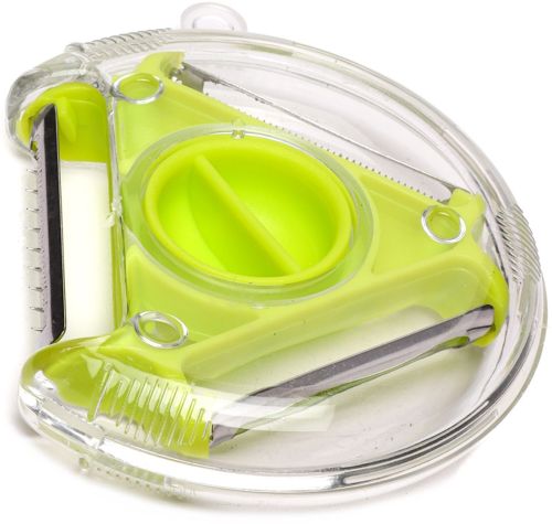 Ручна кругла овочерізка Rotary Multifunctional Peeler 3 в 1 універсальна тристороння терка для чищення і нарізки соломкою овочів і фруктів