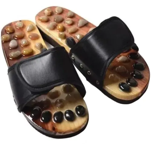 Масажні ортопедичні тапочки jade health Massage shoes BH-SMS-04 з акупунктурним ефектом для стоп ніг, шльопанці для масажу 36-45 Розмір чорні