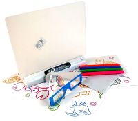 Магічна проекційна дошка для малювання з 3D ефектом 3D Magic Drawing Board, дитячий розвиваючий скляний набір з LED підсвічуванням від 3-х років