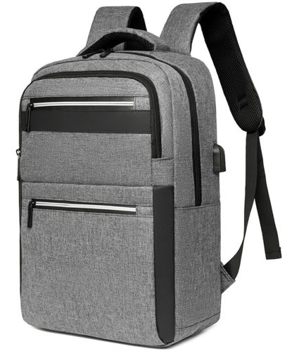 Міський молодіжний Оксфордський рюкзак Bag BG - 40 Сірий для ноутбука 15,6 " дюйма універсальний Чоловічий з USB і портом для навушників 42Х28 см BG40