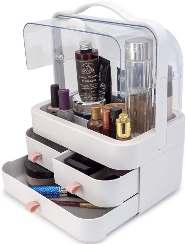 Органайзер для хранения косметики Cosmetic Storage Box 3 LD-304  настольная косметическая полочка с выдвижными ящиками и ручкой для украшений LD288