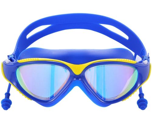 Окуляри для плавання Conquest Uv Shield Anti-Fog захисна маска з подвійним регульованим ремінцем, берушами і захистом від УФ в чохлі для басейну 17х5 см