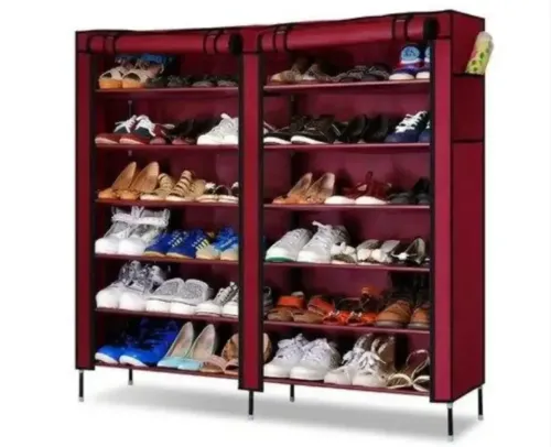 Тканевый шкаф для обуви Shoe Cabinet YQF-2266 на 6 полок, Двойная складная тканевая полка, пылезащищенный каркасный для хранения K66, 2712 MG-222