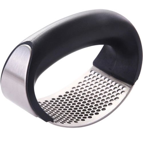 Прес подрібнювач Arc-Shaped Garlic Press для часнику, Ручна часничниця, Часникодавка, натискна часникодавилка з нержавіючої сталі Чорна