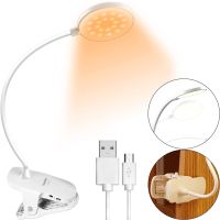 Настольная аккумуляторная LED лампа WD-6651 на прищепке, Светодиодная USB лампа фонарь на гибкой ножке с зажимом прищепкой на аккумуляторе Белая
