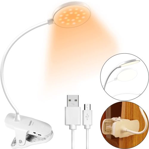 Настольная аккумуляторная LED лампа WD-6651 на прищепке, Светодиодная USB лампа фонарь на гибкой ножке с зажимом прищепкой на аккумуляторе Белая