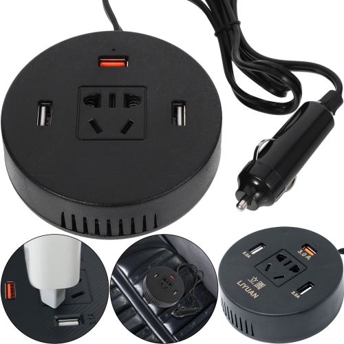 Автомобільний трійник інвертор Travel Car Power Liyuan DC-AC 12-220V 75W від прикурювача, універсальний USB адаптер спліттер 12 / 24V в авто