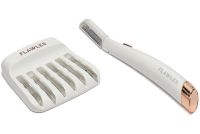 Женский триммер для лица Flawless Dermaplane Glo светодиодная женская бритва с LED подсветкой для удаления волос с бровей 6 лезвий на батарейках