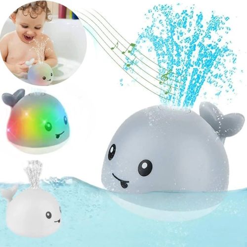 Детская игрушка для ванной светящийся кит Spray Water Bath Toy с подсветкой и фонтаном, Плавающая игрушка Кит спрей с фонтанчиком для купания малышей