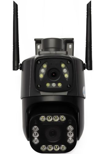 Кольорова вулична IP камера відеоспостереження з подвійною камерою XM650 Pro під сім картку 4G зовнішня відеокамера з нічною зйомкою і датчиком руху 4Мп