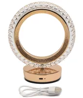 Настільна лампа-нічник Circle Table Light PC-8217 сенсорний нічник коло, світлодіодна лампа світильник із кристалами на акриловій підставці 3 режими