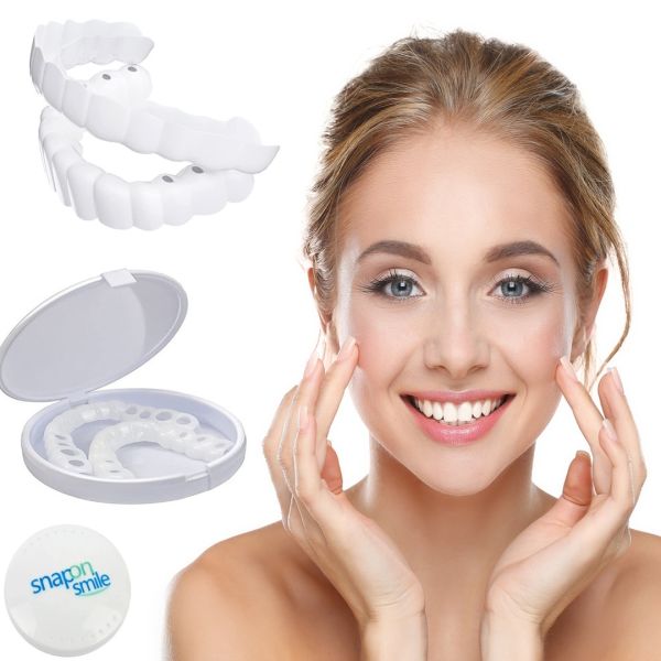Знімні вініри на верхні і нижні щелепи SnapOn Smile Veneers LY-11 для зубів, вініри Снеп він Смайл 2 щелепи з кейсом, накладні зуби верх, вниз