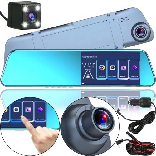 Автомобильный видеорегистратор зеркало Vehicle Blackbox DVR A-501 с сенсорным дисплеем 4.5" дюймов с камерой заднего вида, Авторегистратор 2 камеры