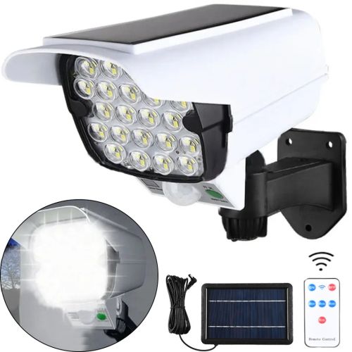 Уличный светодиодный фонарь муляж в виде камеры Solar Light JLP-2177 с датчиком движения на солнечной батарее Мини камера обманка лампа с пультом ДУ