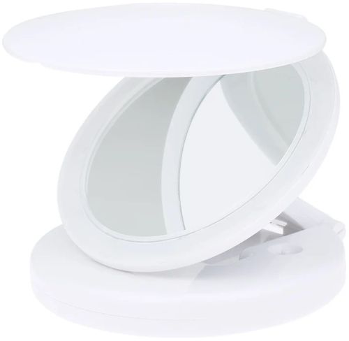 Кругле складне дзеркало для макіяжу large Led Mirror W0-29 косметичне розкладне дзеркало на регульованій підставці зі збільшенням на батарейках