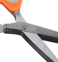 Кухонні ножиці для зелені Salad Scissors H-169 п'ятишаровий подрібнювач для нарізки і шинкування салату 5 мультілезвий з щіточкою для чищення 22 см